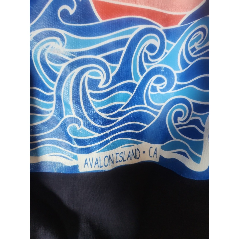 Vintage Catalina Island California Hoodie Medium Navy Blue Avalon Island CA - Picture 3 of 6